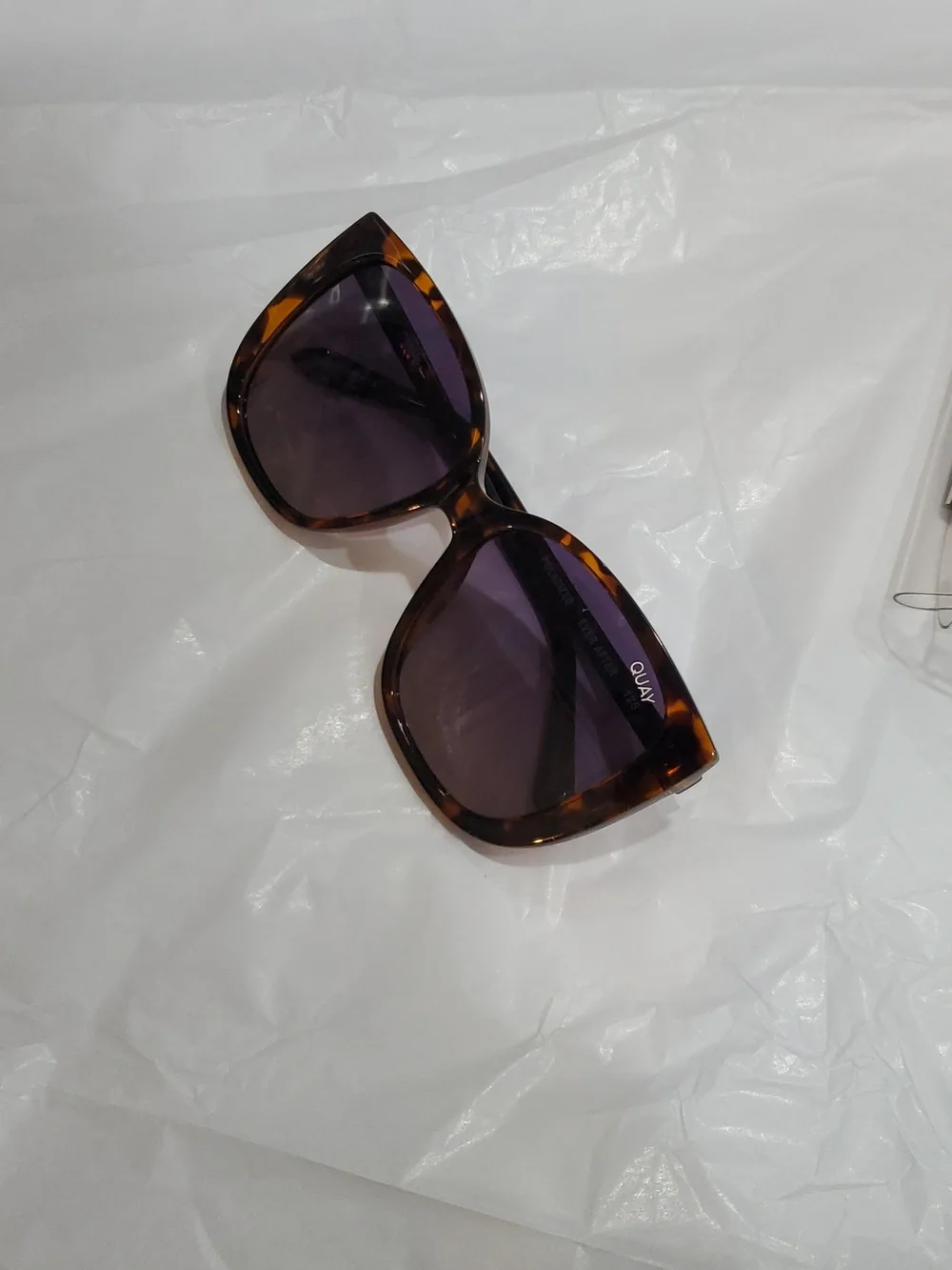 Quay Australia Ever After‎ Square Tortoise/Smoke Taupe Polarized Sunglasses new